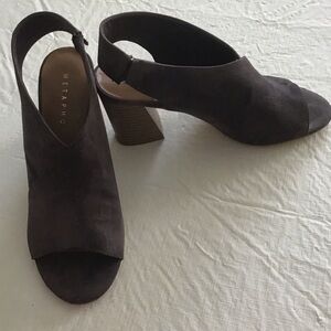 Metaphor Dark Brown Peep-Toe Heels